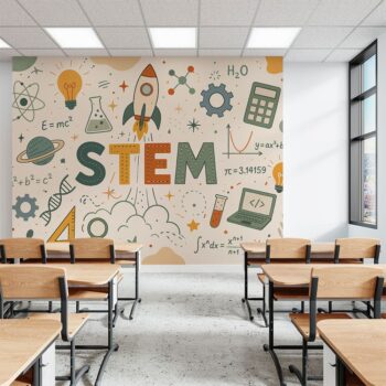 детски фототапет STEM наука и технологии дизайн